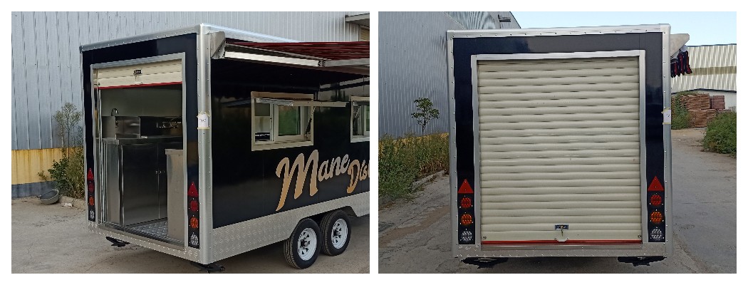 enclosed food truck with large door